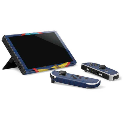 Guam Flag Dark Wood Nintendo Switch OLED (2021) Skin